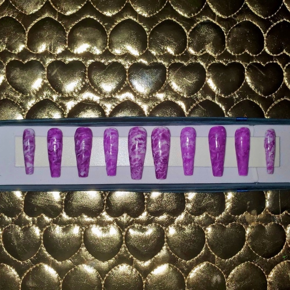 Purple Army Print press ons 💜 LAST ONE ( Small )